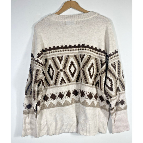Old Navy Sweater Southwestern Tribal Womens XL Chunky Cozy Fisherman Lebowski - Picture 12 of 14